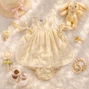 The Oaks Apperal Nora Yellow Floral Bloomer Set - Girls 4